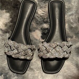 Rhinestone Women's flat slippers